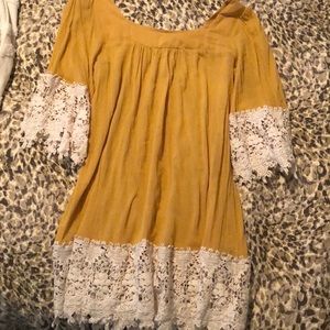 Mustard and crocheted tunic